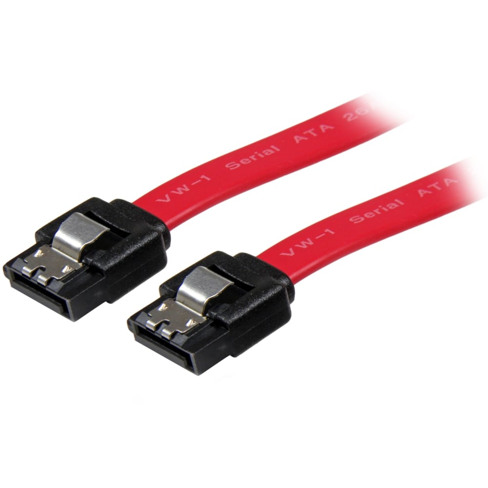 StarTech 18in Latching SATA Cable - SATA hard drive cable, with latching SATA connectors, for securely fastened hard drive installations. MPN:LSATA18
