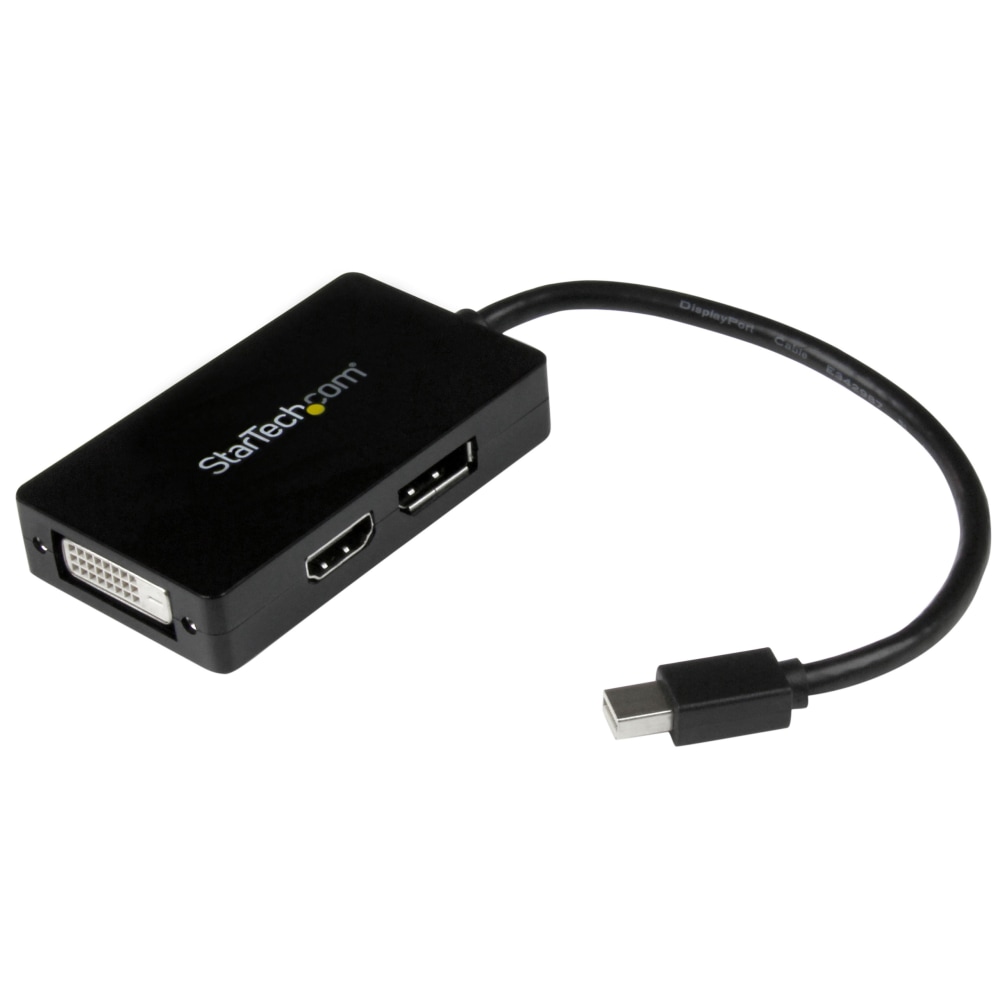 StarTech.com Travel A/V adapter - 3-in-1 Mini DisplayPort to DisplayPort DVI or HDMI converter - MDP2DPDVHD MPN:MDP2DPDVHD