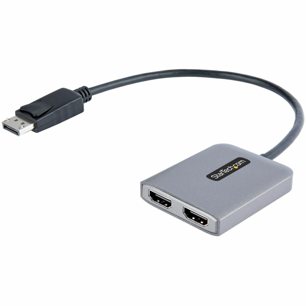 StarTech.com DP to Dual HDMI MST HUB, Dual HDMI 4K 60Hz, 2 Port DisplayPort Multi Monitor Adapter with 1ft/30cm Cable, DP 1.4 MPN:MST14DP122HD