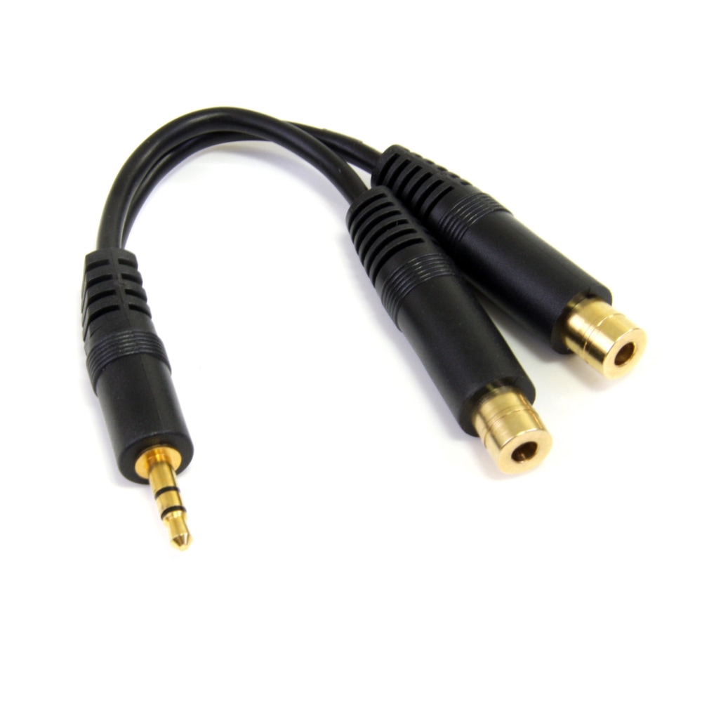 StarTech Stereo Splitter Cable - Phono Stereo 3.5mm (M) - Phono 2x Stereo (F) - 6in - Split a single headphone jack into two MPN:MUY1MFF