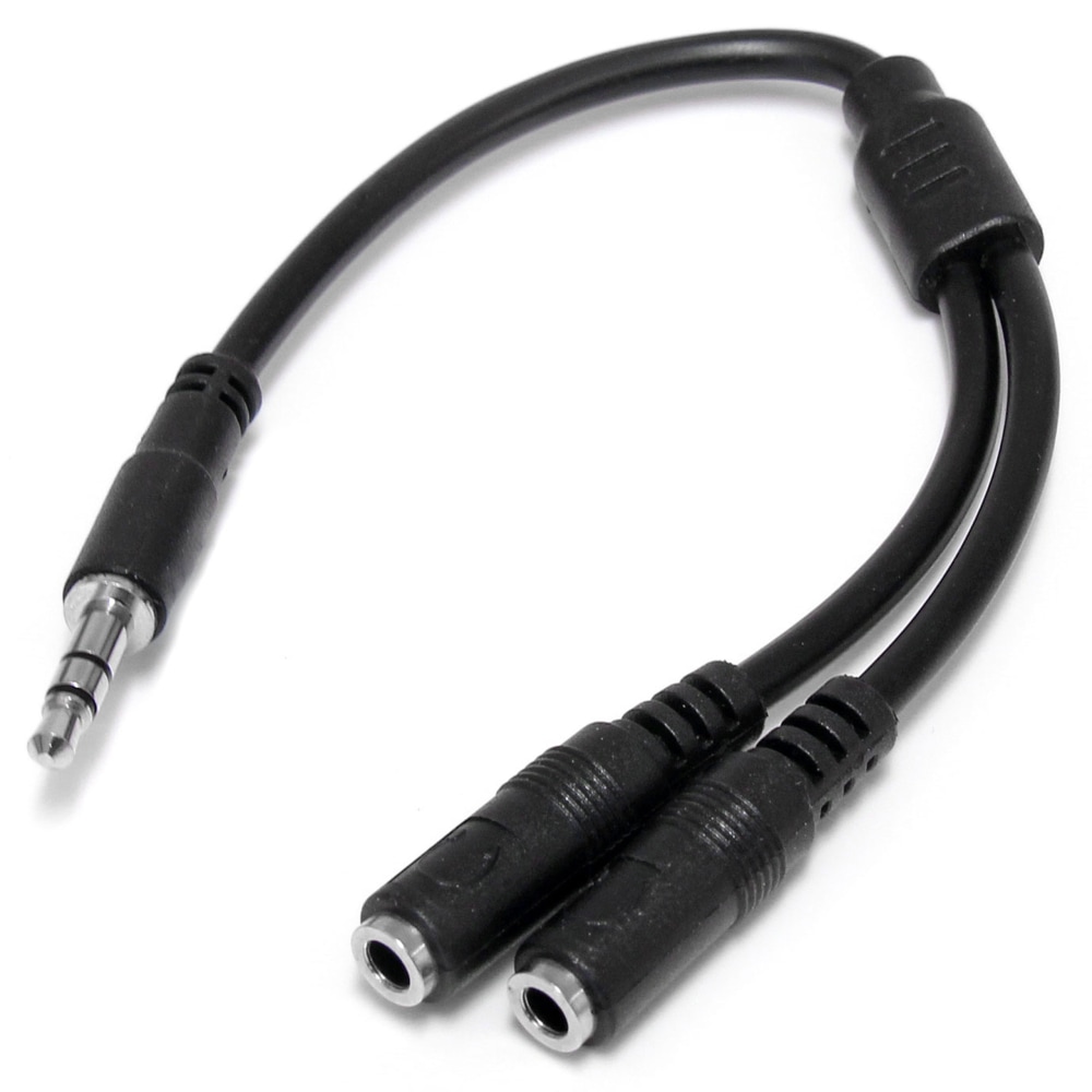StarTech.com Slim Stereo Splitter Cable - 3.5mm Male to 2x 3.5mm Female - Split one headphone jack into two separate jacks - MUY1MFFS MPN:MUY1MFFS