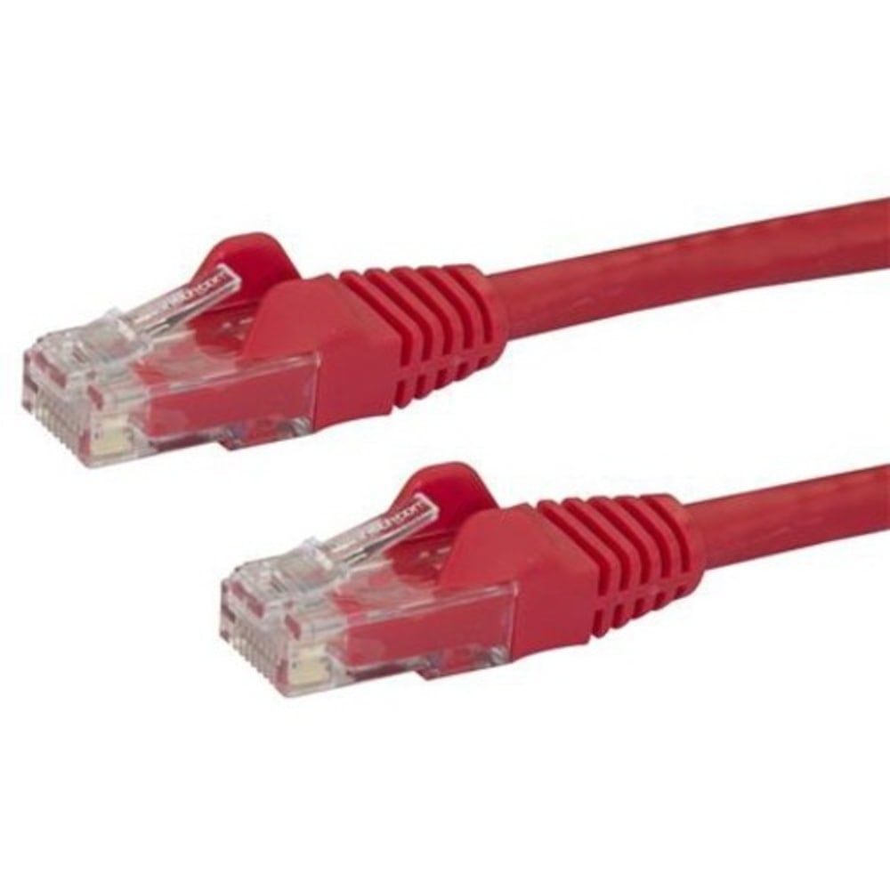 StarTech.com 20ft Red Cat6 Patch Cable with Snagless RJ45 Connectors - Long Ethernet Cable - 20ft Cat 6 UTP Cable - First End: 1 x RJ-45 Male Network - Second End: 1 x RJ-45 Male Network - Patch Cable - Gold Plated Connector - Red (Min Order Qty 5) MPN:N6