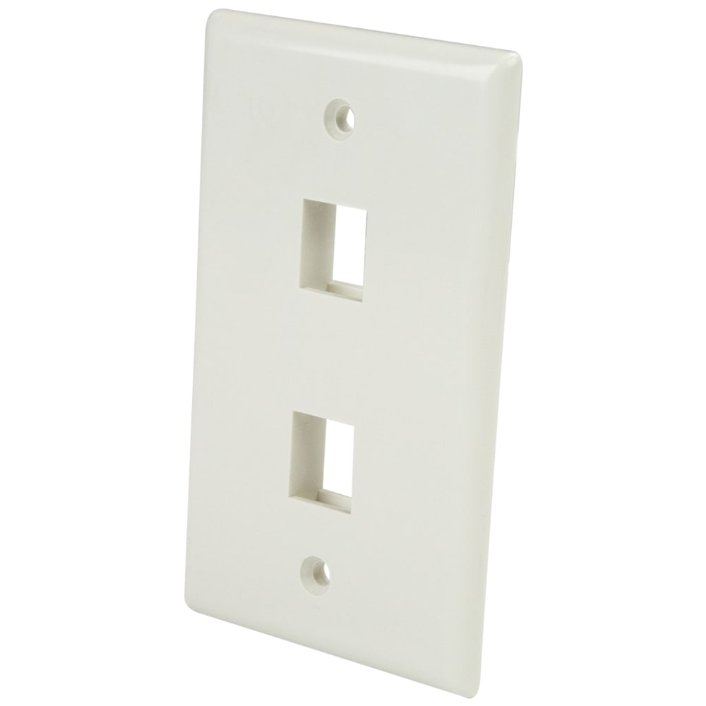 StarTech.com Dual Outlet RJ45 Universal Wall Plate White - Mounting plate - white - 2 ports - - PLATE2WH MPN:PLATE2WH