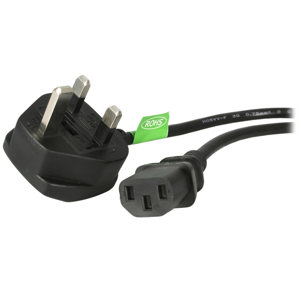 StarTech.com 6 ft Standard UK Computer Power Cord - Power cable - IEC 320 EN 60320 C13 (F) - BS 1363 (M) MPN:PXT101UK