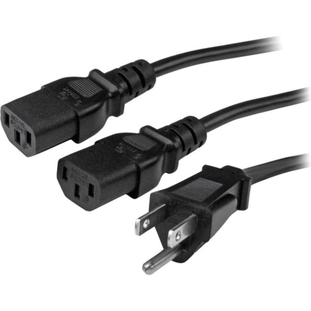 StarTech.com 10 ft Computer Power Cord - NEMA 5-15P to 2x C13 - C13 Y-Cable - Power Cord Y Splitter Cable MPN:PXT101Y10
