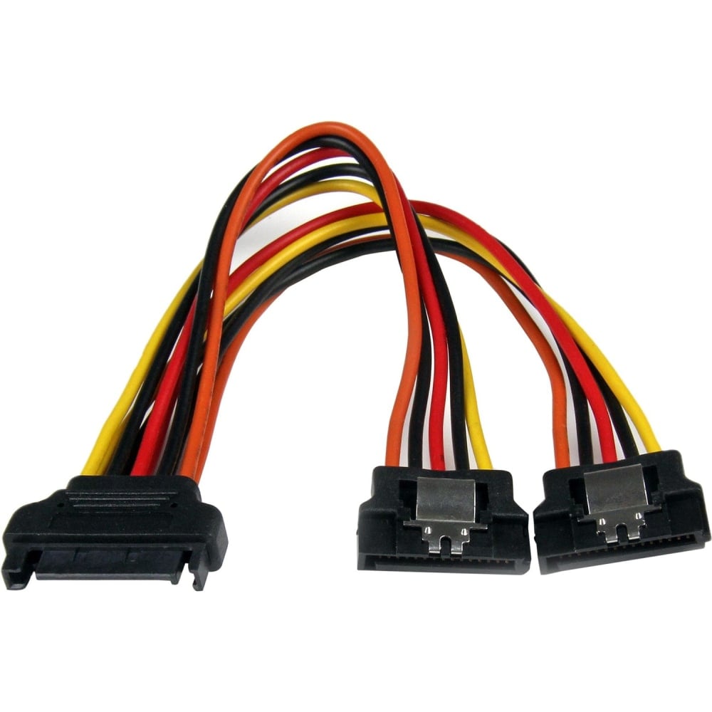 StarTech.com 6in Latching SATA Power Y Splitter Cable Adapter - M/F - Add an extra SATA power outlet to your PC Power Supply - PYO2LSATA MPN:PYO2LSATA