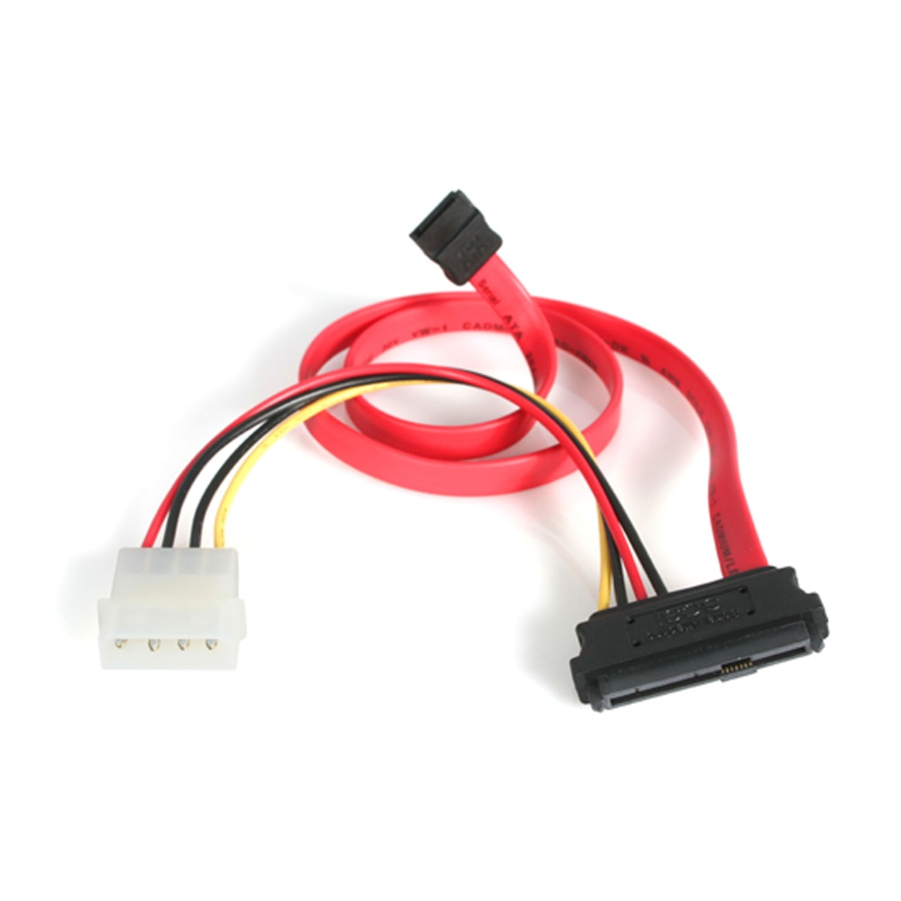 StarTech.com S18in SAS 29 Pin to SATA Cable with LP4 Power - Connect a SAS hard drive to a SATA controller. - SAS729PW18 MPN:SAS729PW18