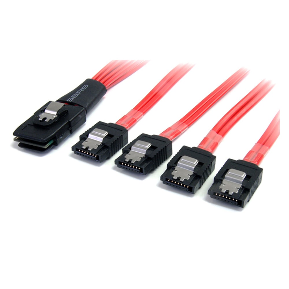 StarTech.com 50cm Serial Attached SCSI SAS Cable - SFF-8087 to 4x Latching SATA - 50cm SASto SATA Cable - SAS8087S450 MPN:SAS8087S450