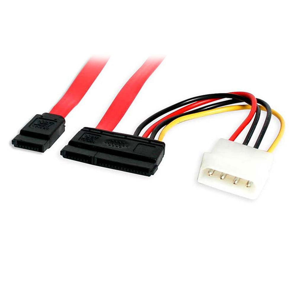 StarTech 18in SATA Serial ATA Data and Power Combo Cable - Power your Internal SATA hard drive from an LP4 connector on your Power Supply MPN:SATA18POW
