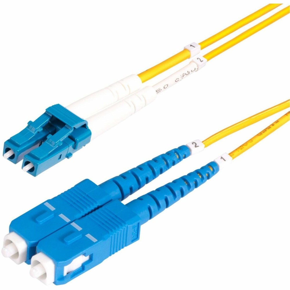 StarTech.com 15m (49.2ft) LC to SC (UPC) OS2 Single Mode Duplex Fiber Optic Cable, 9/125, 100G, Low Insertion Loss, LSZH Fiber Jumper Cord MPN:SMLCSC-OS2-15M