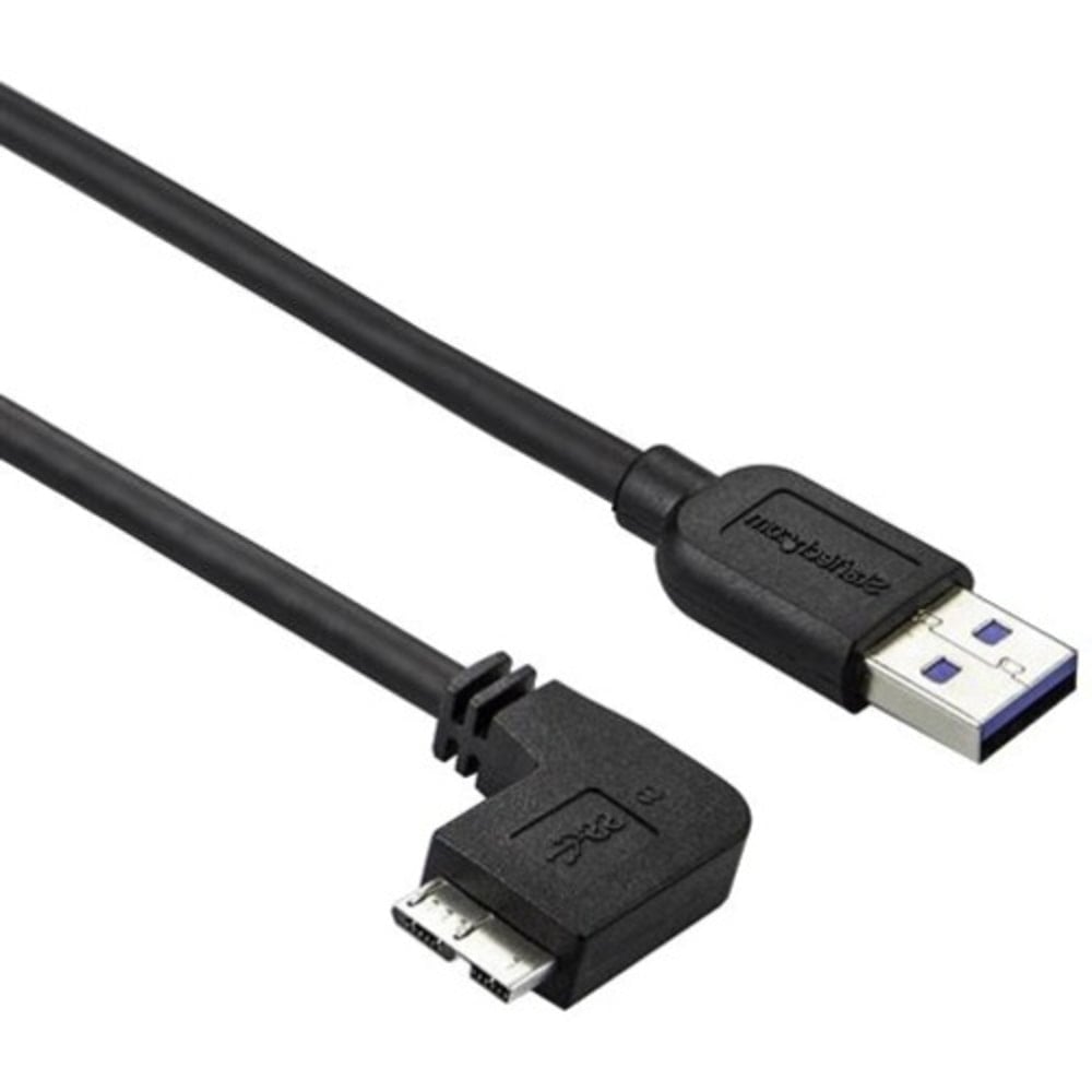 StarTech.com 1m 3 ft Slim Micro USB 3.0 Cable - M/M - USB 3.0 A to Left-Angle Micro USB - USB 3.1 Gen 1 (5 Gbps) - 3.28 ft USB Data Transfer Cable MPN:USB3AU1MLS