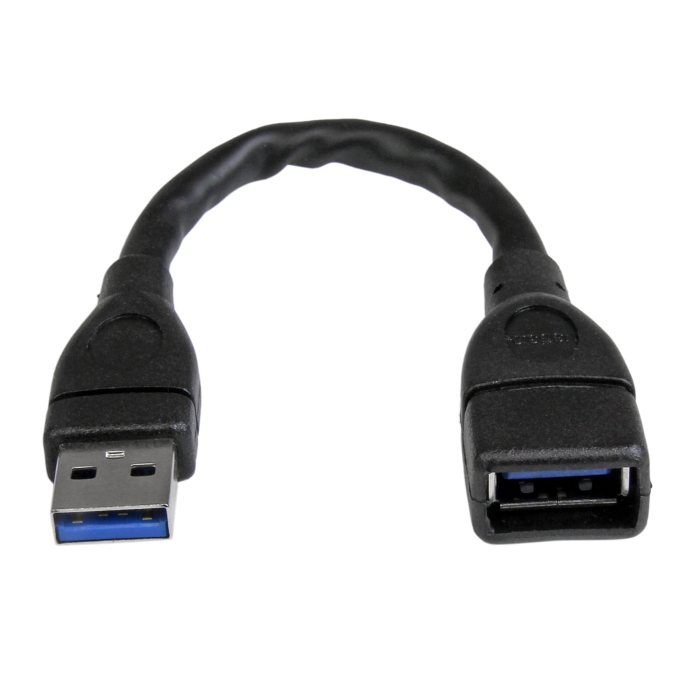 StarTech.com 6in Black USB 3.0 Extension Adapter Cable A to A - M/F - 6in USB Data Transfer Cable - USB3EXT6INBK MPN:USB3EXT6INBK
