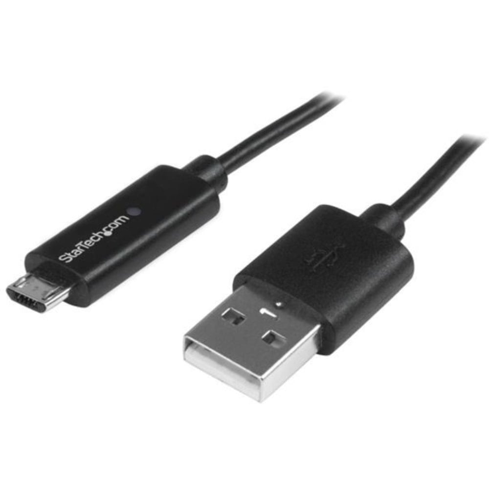StarTech.com 1m 3ft Micro-USB Cable with LED Charging Light - M/M - USB to Micro USB Cable - First End: 1x Type A Male USB - USBAUBL1M MPN:USBAUBL1M