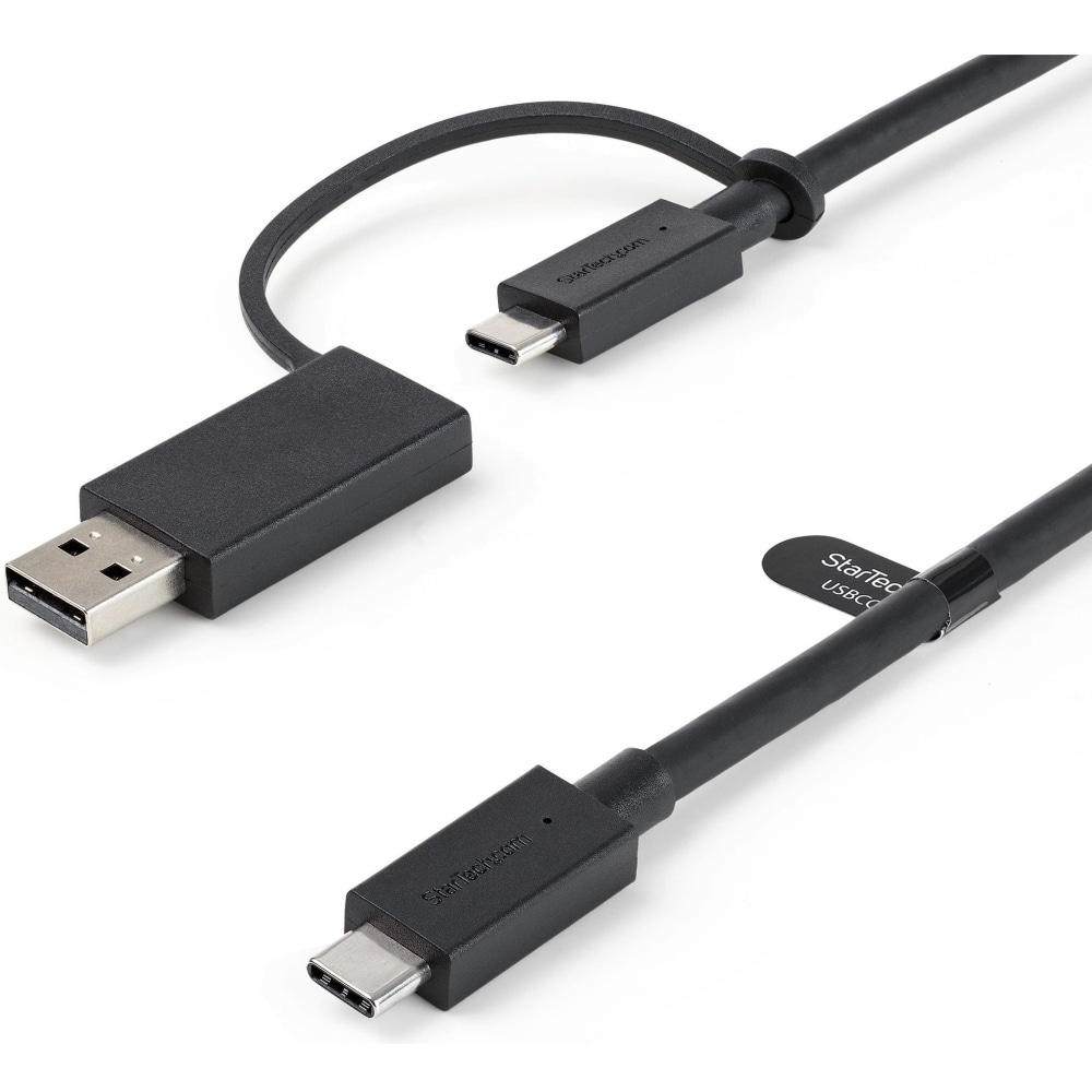 StarTech.com 3ft/1m USB-C Cable with USB-A Adapter Dongle, USB-C to C (10Gbps/PD), USB-A to C (5Gbps), 2-in-1 USB C Cable for Hybrid Dock MPN:USBCCADP