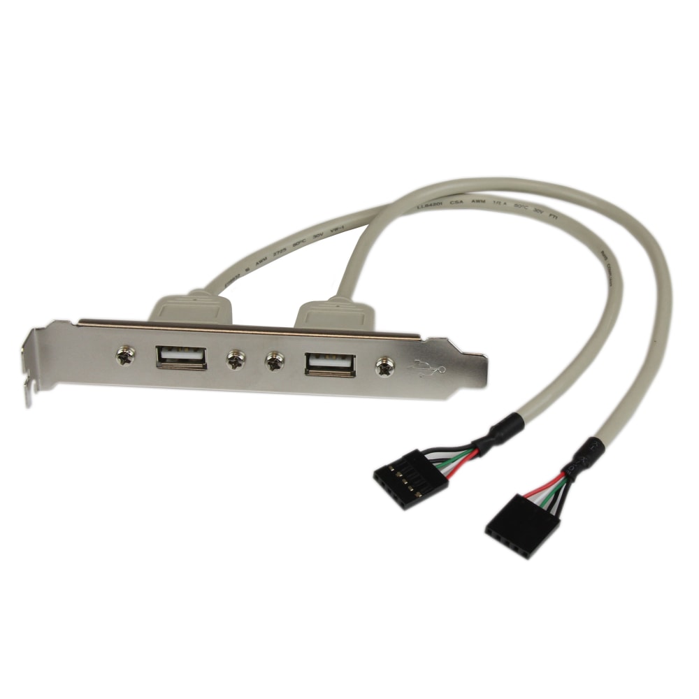 StarTech.com 2 Port USB A Female Slot Plate Adapter - USB panel - USB (F) to 5 pin in-line (F) - USBPLATE - USB panel - USB (F) to 5 pin in-line (F) MPN:USBPLATE