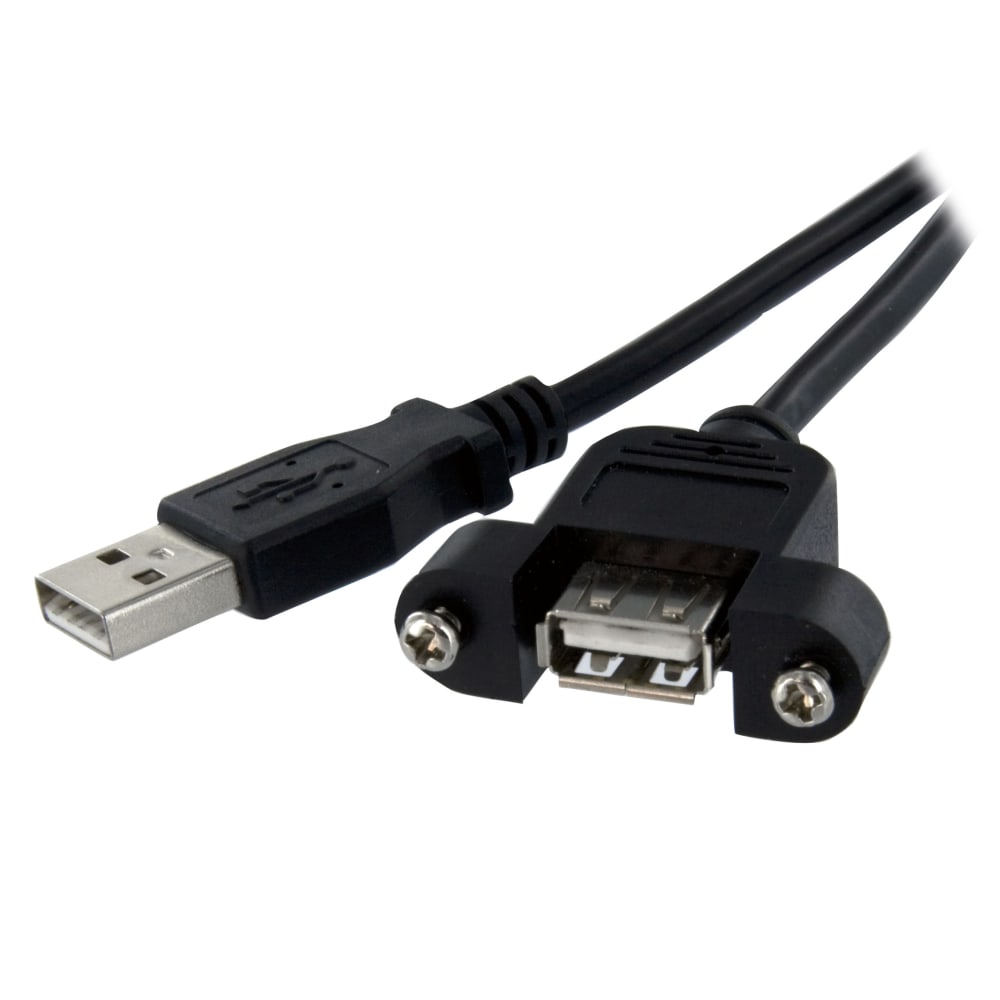 StarTech.com 3 ft Panel Mount USB Cable A to A - F/M MPN:USBPNLAFAM3