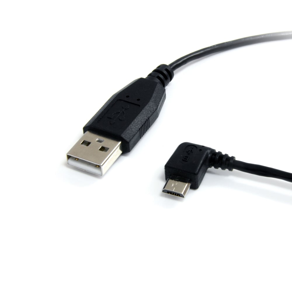 StarTech 1 ft Micro USB Cable - A to Left Angle Micro B - Charge or sync your Micro-B USB devices with the cable out of the way MPN:UUSBHAUB1LA