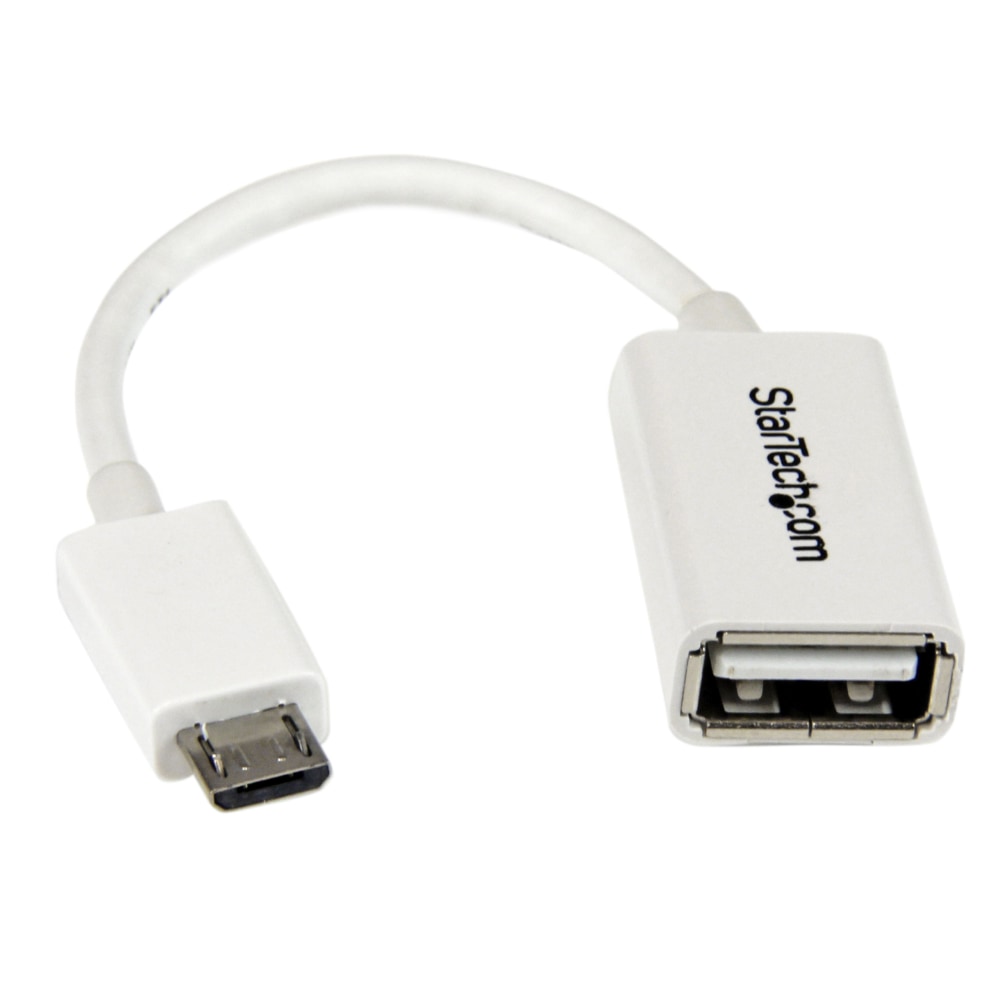 StarTech.com 5in White Micro USB to USB OTG Host Adapter M/F - Micro USB Male to USB A Female On-Th - UUSBOTGW MPN:UUSBOTGW