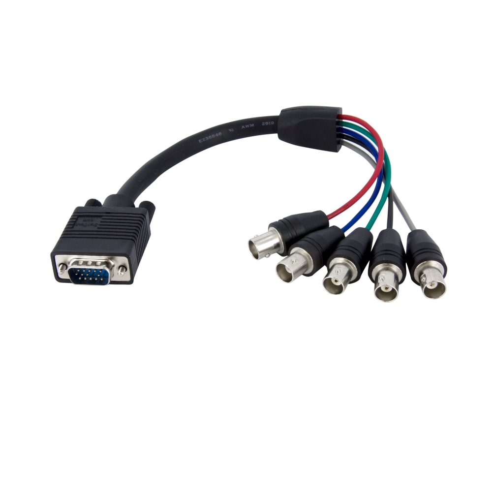 StarTech.com 1 ft Coax HD15 VGA to 5 BNC RGBHV Monitor Cable, VGABNCMF1 MPN:VGABNCMF1