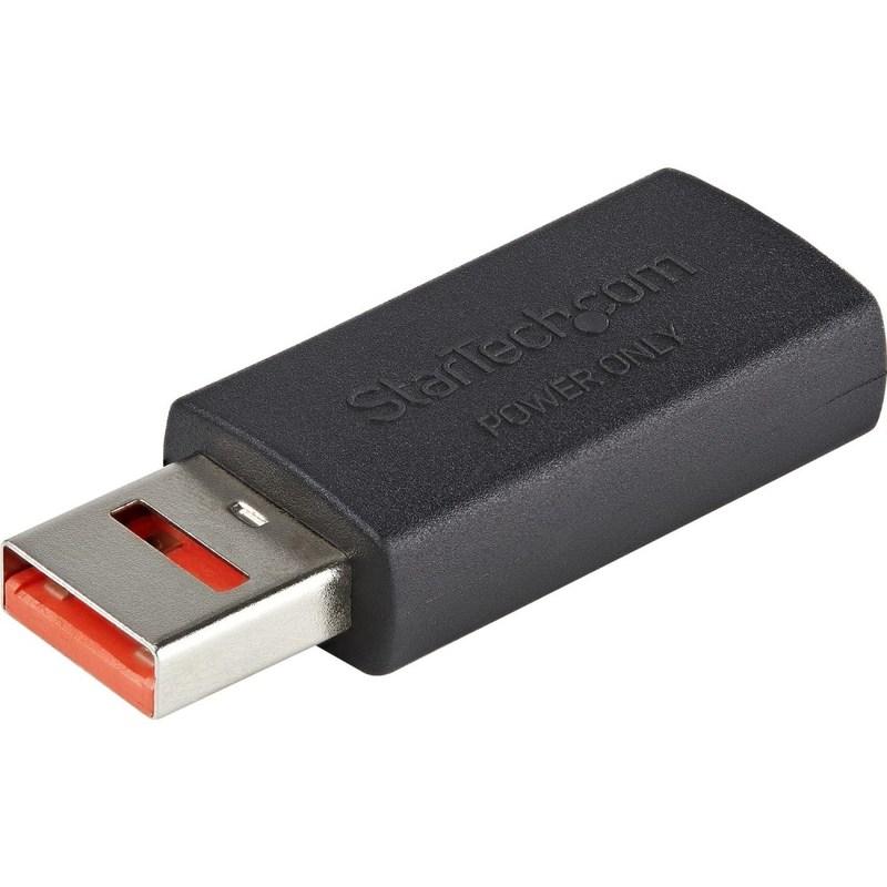 StarTech.com Secure Charging USB Data Blocker Adapter, Male/Female USB-A Data Blocking Charge/Power-Only Charging Adapter - USBSCHAAMF MPN:USBSCHAAMF