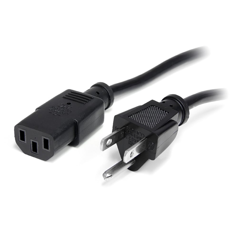 StarTech.com 6ft (2m) Computer Power Cord, NEMA 5-15P to C13, 10A 125V, 18AWG, Black Replacement AC PC Power Cord, TV/Monitor Power Cable MPN:PXT101