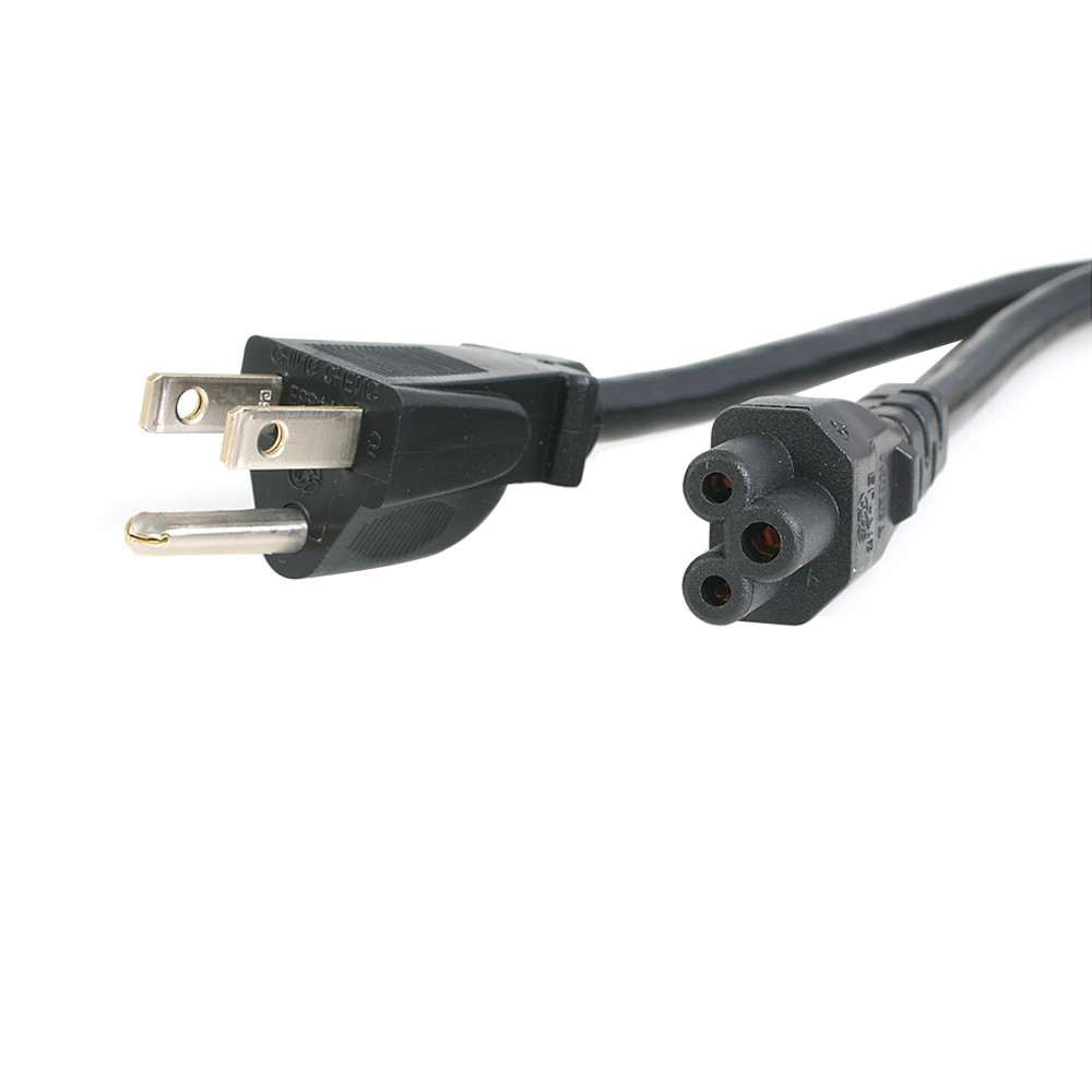 StarTech.com 3ft (1m) Laptop Power Cord, NEMA 5-15P to C5 (Clover Leaf), 10A 125V, 18AWG, Laptop Replacement Cord, Power Brick Cable MPN:PXT101NB3S3