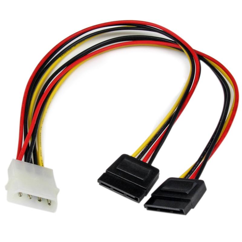 StarTech.com 12in LP4 to 2x SATA Power Y Cable Adapter - Power two SATA drives from a single LP4 power supply connector. - PYO2LP4SATA MPN:PYO2LP4SATA