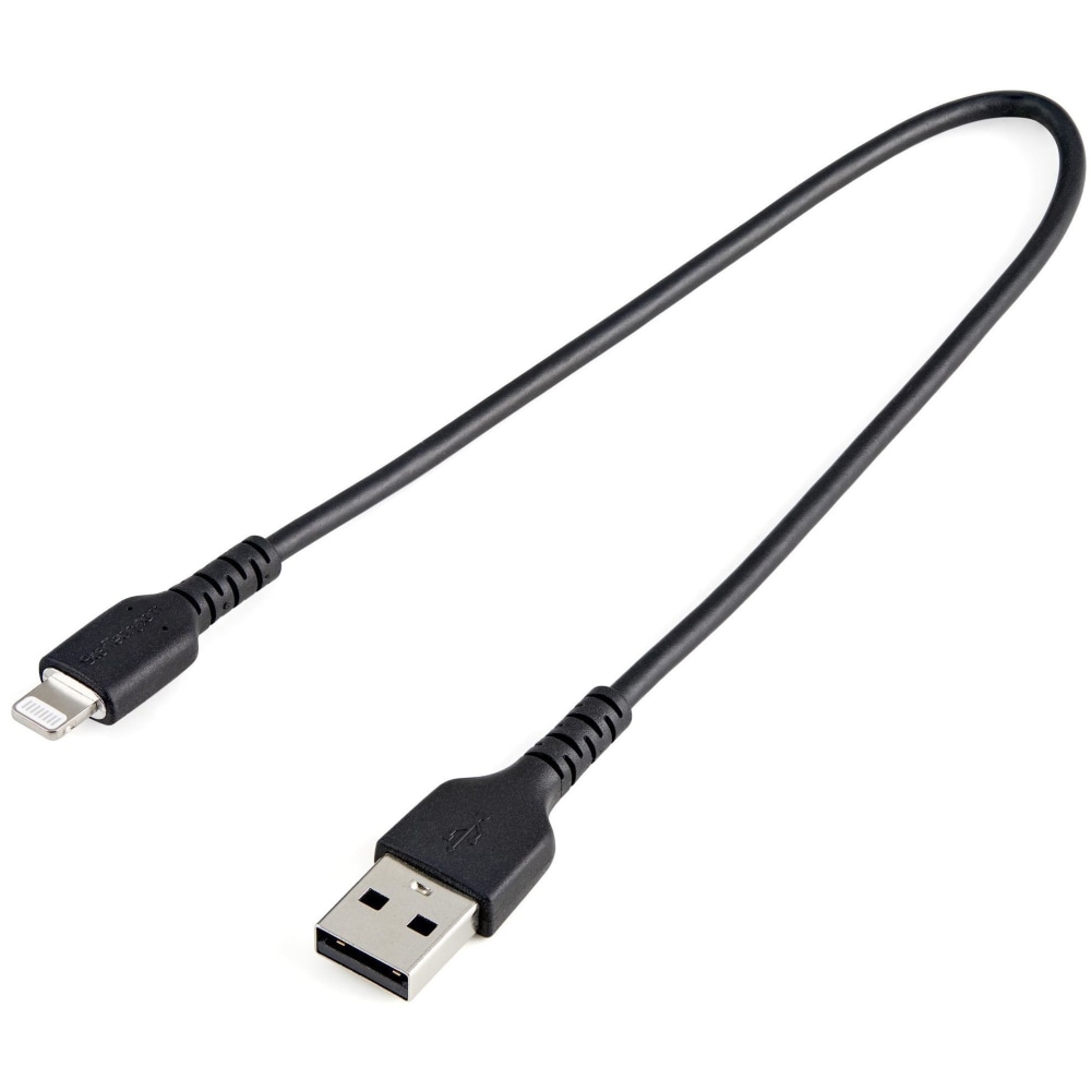 StarTech.com 12inch/30cm Durable Black USB-A to Lightning Cable, Rugged Heavy Duty Charging/Sync Cable for Apple iPhone/iPad MFi Certified MPN:RUSBLTMM30CMB