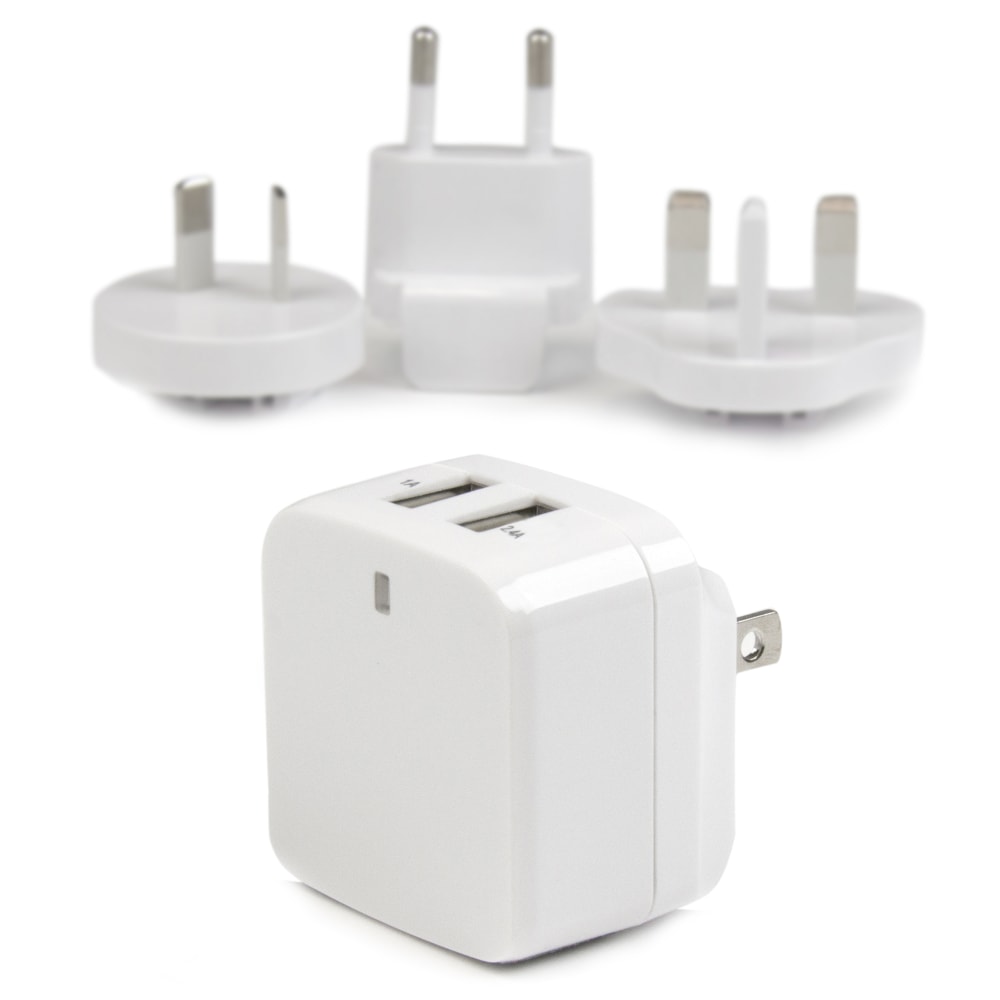 StarTech.com Travel USB Wall Charger - 2 Port - White - Universal Travel Adapter - International Power Adapter - USB Charger MPN:USB2PACWH