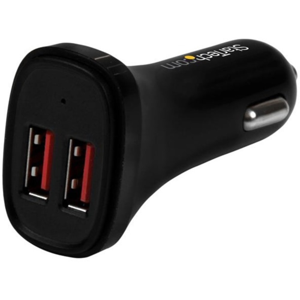 StarTech.com Dual Port USB Car Charger - Black - High Power 24W/4.8A - 2 port USB Car Charger MPN:USB2PCARBKS