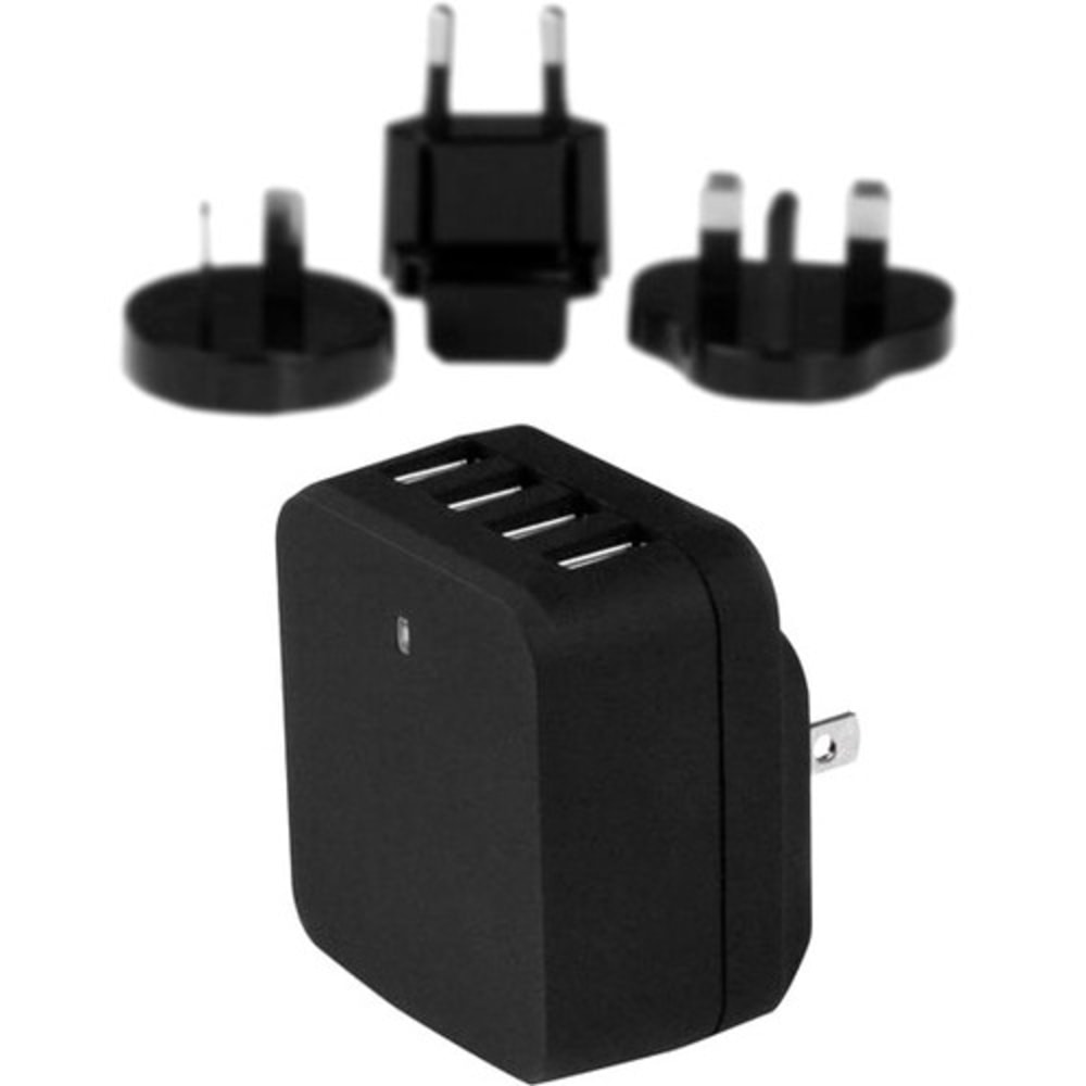 StarTech.com Travel USB Wall Charger - 4 Port - Black - Universal Travel Adapter - International Power Adapter - USB Charger MPN:USB4PACBK