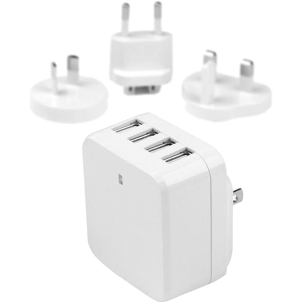 StarTech.com Travel USB Wall Charger - 4 Port - White - Universal Travel Adapter - International Power Adapter - USB Charger MPN:USB4PACWH