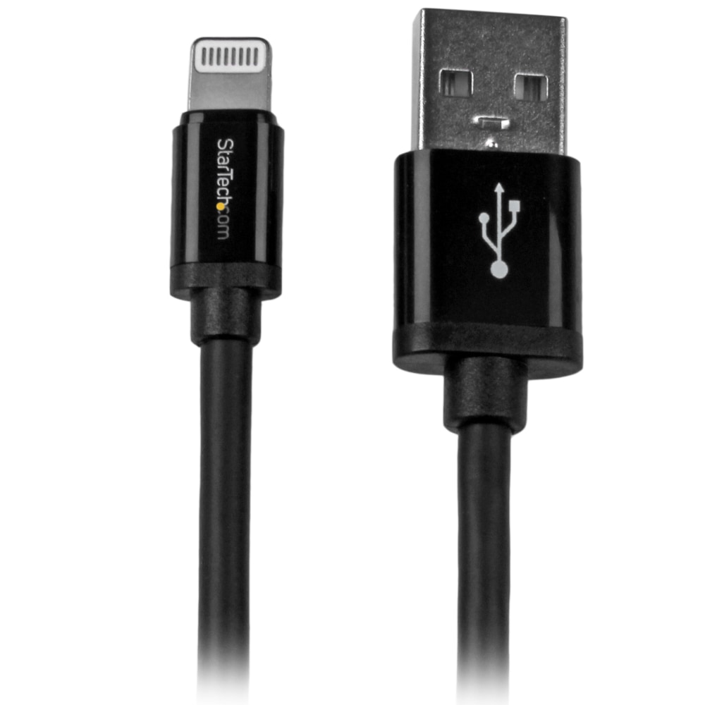 StarTech.com 2m (6ft) Long Black Apple 8-pin Lightning Connector to USB Cable - USBLT2MB MPN:USBLT2MB