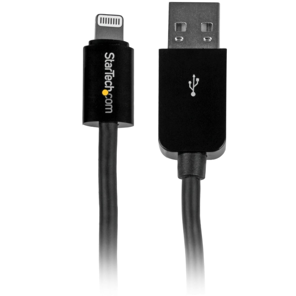 StarTech.com 3m (10ft) Long Black Apple 8-pin Lightning Connector to USB Cable for iPhone / iPod / iPad MPN:USBLT3MB
