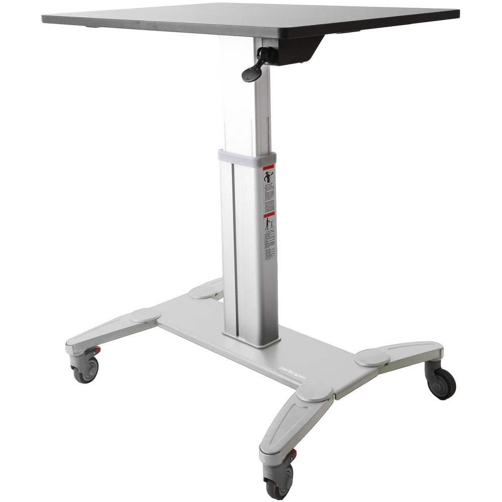 StarTech.com 28inW Mobile Sit-Stand Workstation, Silver MPN:STSCART