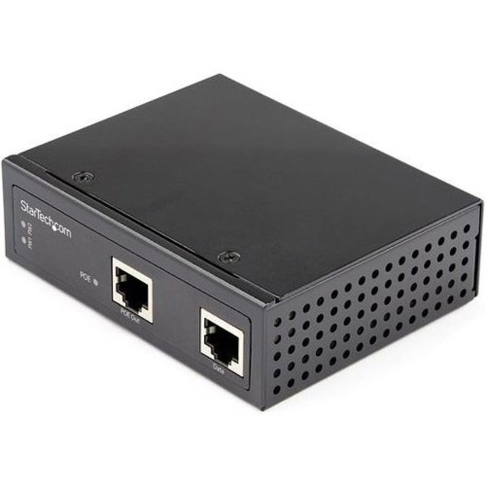 StarTech.com Industrial Gigabit PoE Injector - High Speed 90W 802.3bt PoE++ 48V-56VDC Ultra Power Over Ethernet/UPoE Injector -40C to +75C MPN:POEINJ1G90W