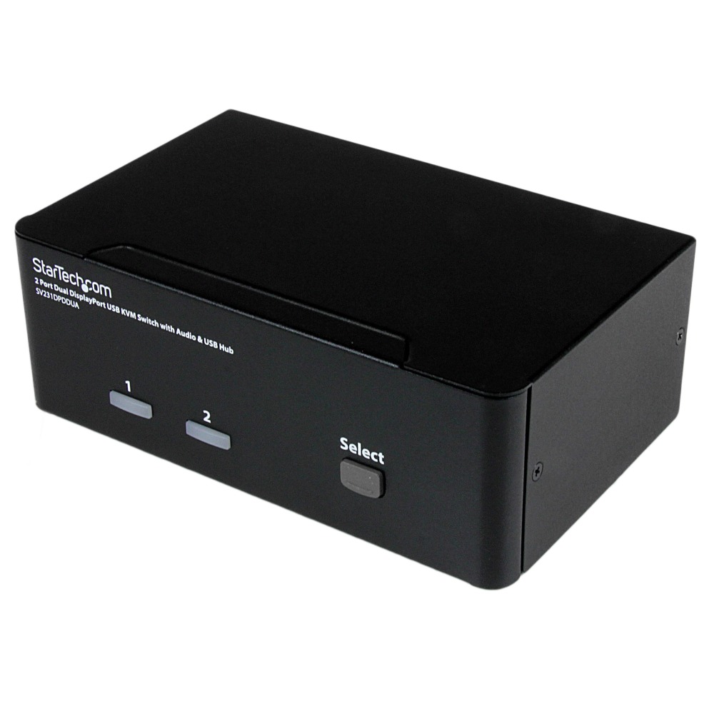 StarTech.com 2 Port Dual DisplayPort USB KVM Switch with Audio - Control 2 high-resolution dual DisplayPort computers with a single console MPN:SV231DPDDUA