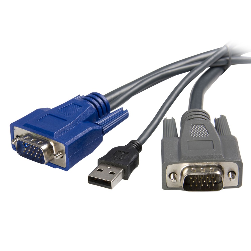StarTech 2-in-1, USB/ VGA cable, 4 pin USB Type A, HD-15 (M), HD-15 (M), 6 ft, TAA - Connect VGA video and USB using a single thin KVM cable MPN:SVUSBVGA6