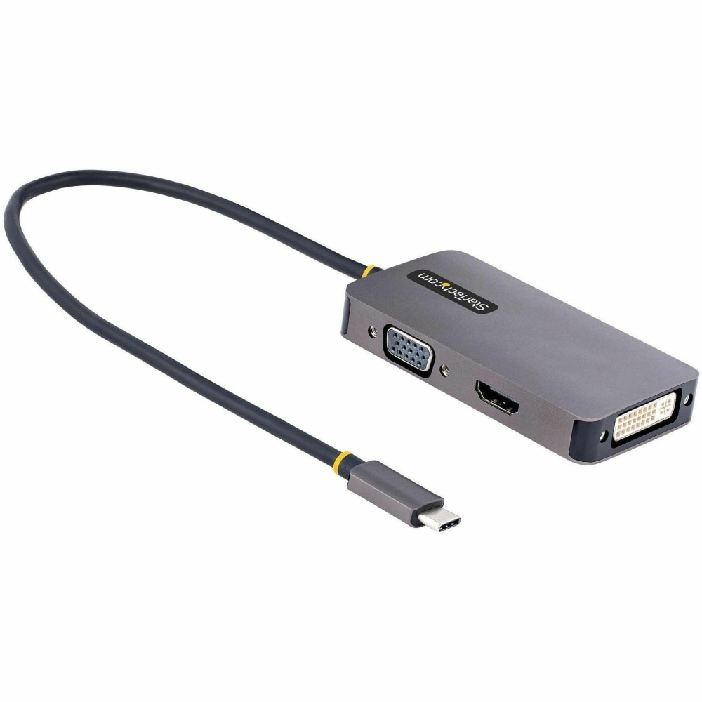 StarTech.com USB C Video Adapter, USB C to HDMI DVI VGA Adapter, 4K 60Hz, Aluminum, Video Display Adapter, USB Type C Travel Adapter MPN:118-USBC-HDMI-VGADVI