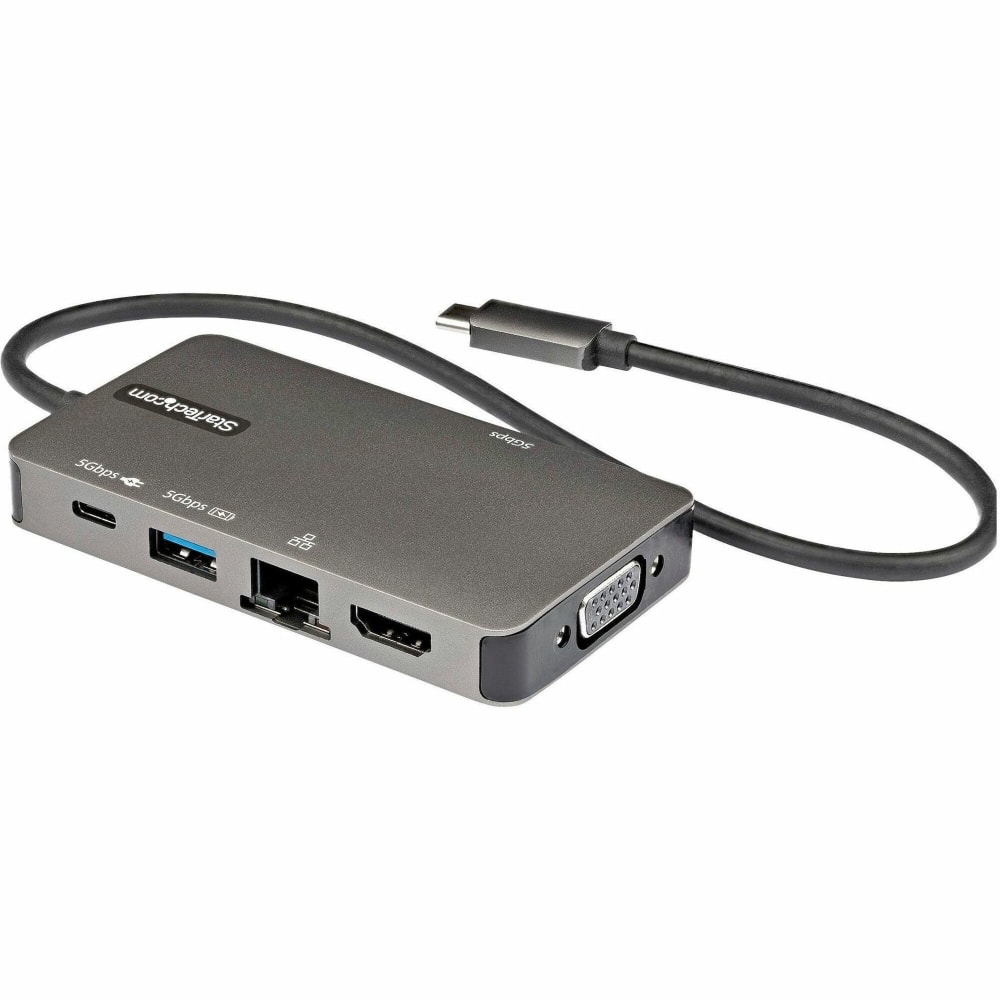 StarTech.com USB-C Multiport Adapter, USB C to 4K HDMI or VGA, USB Type-C Mini Dock, 100W PD Passthrough, 3x USB 3.0, GbE, 12in Long Cable MPN:DKT30CHVPD2