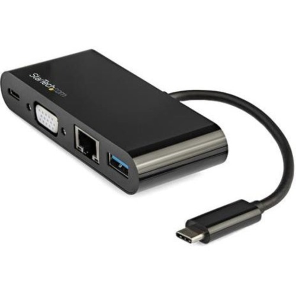 StarTech.com USB C VGA Multiport Adapter - Power Delivery Charging (60W) - USB 3.0 - GbE - USB C Adapter - DKT30CVAGPD MPN:DKT30CVAGPD