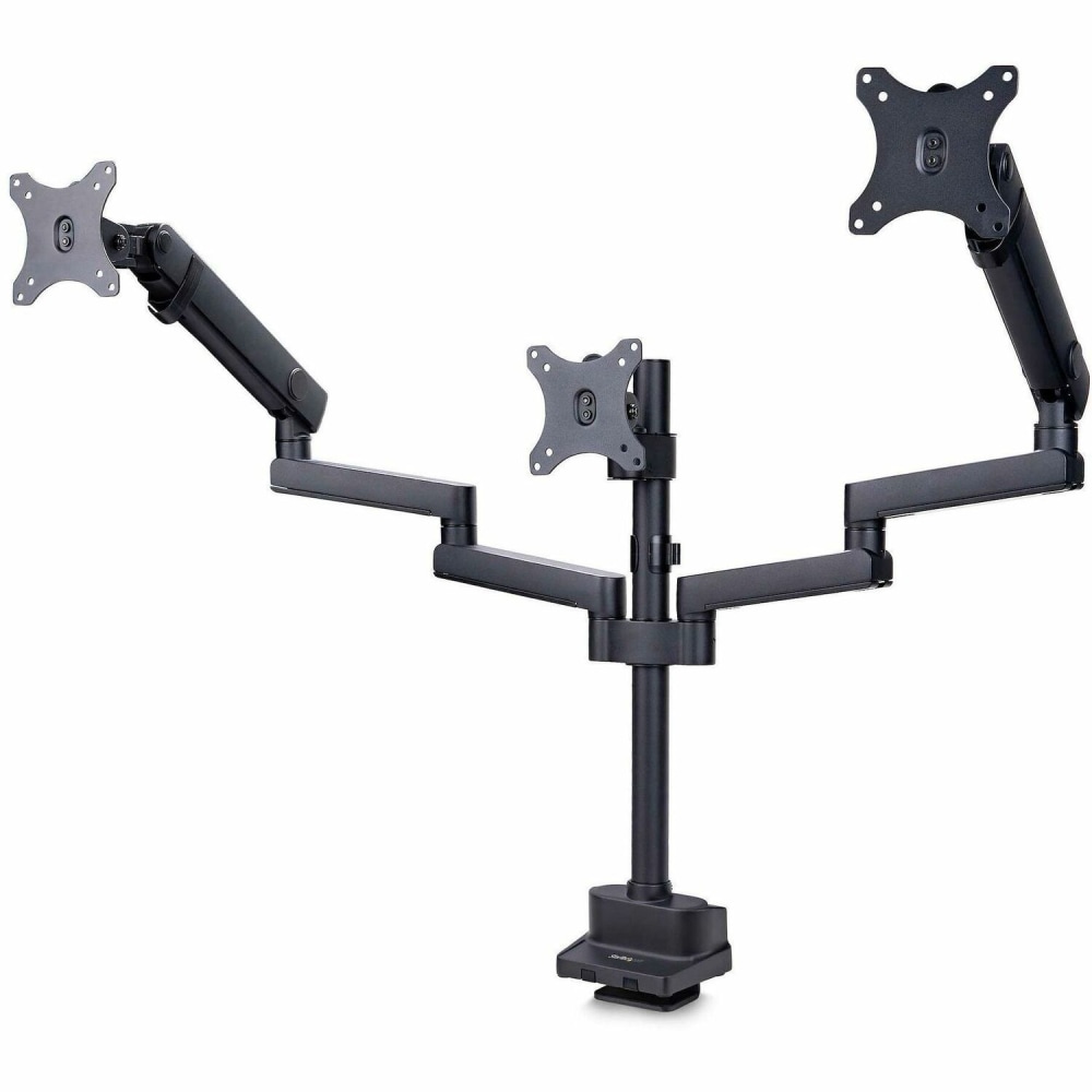 StarTech Desk Mount Triple Monitor Arm For Up To Three 27in Screens, VESA 75x75/100x100, Mechanical Spring Arm, C-Clamp/Grommet MPN:3MP2AG-MONITOR-ARM