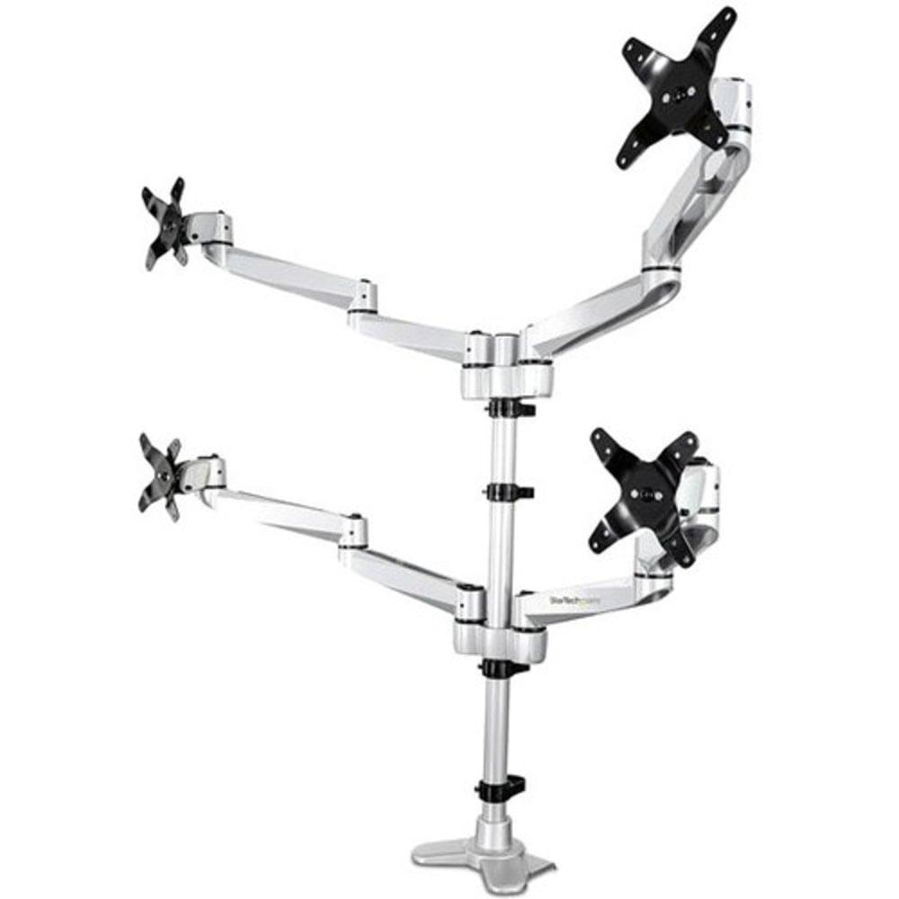 StarTech.com Quad Monitor Mount - Full Motion - Premium 4 Arm Mount - For up to 27in VESA Monitors - Desk Clamp / Grommet Mount (ARMQUADPS) MPN:ARMQUADPS