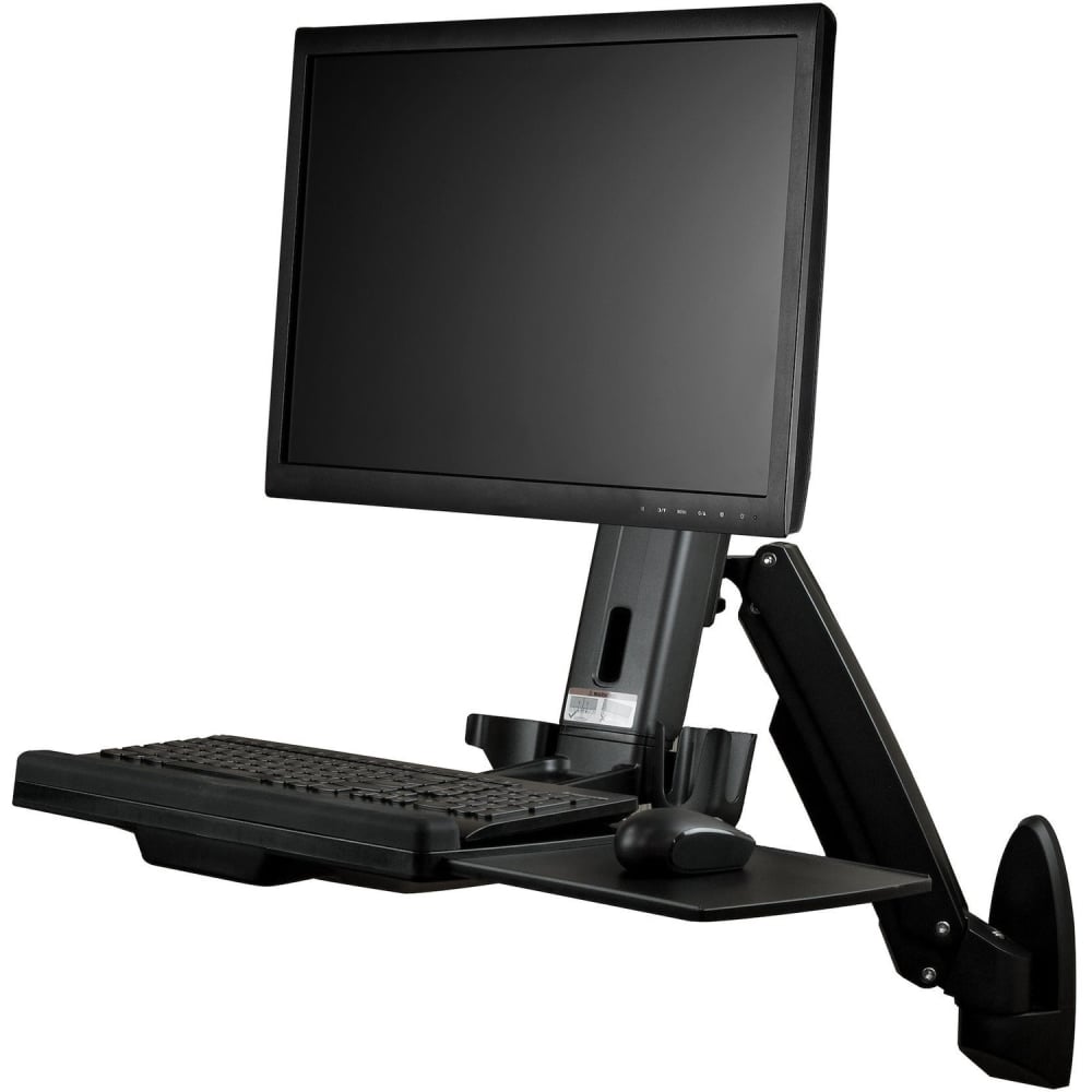 StarTech.com Wall Mounted Sit Stand Desk - For Single Monitor up to 34in - Height Adjustable Standing Desk Converter MPN:WALLSTS1