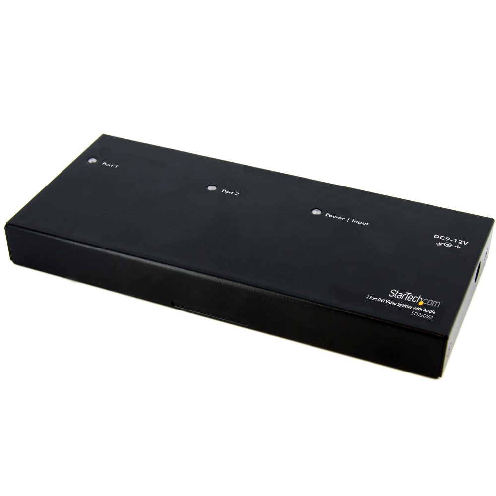 StarTech.com 2 Port DVI Video Splitter with Audio - Split a DVI source with audio to two displays - dvi video splitter - ST122DVIA MPN:ST122DVIA