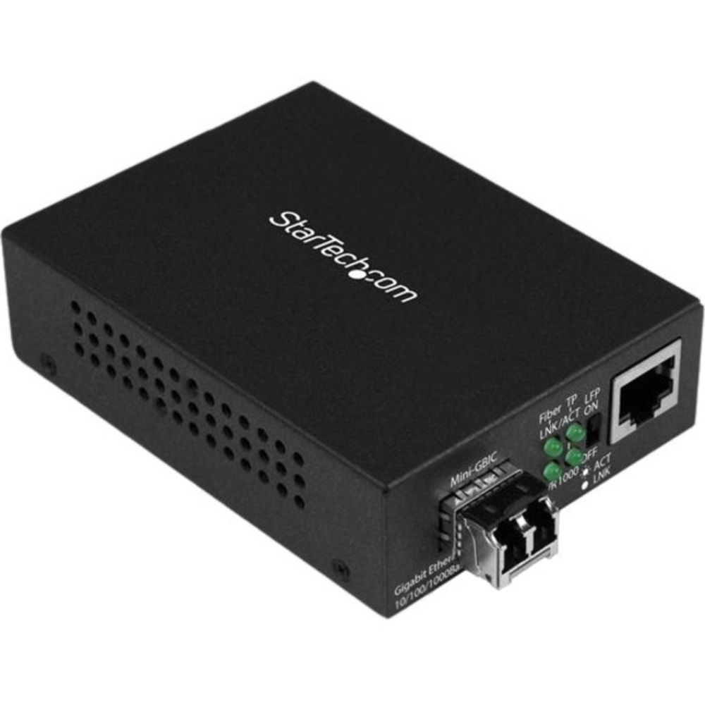 StarTech.com Gigabit Ethernet Fiber Media Converter - Compact - 850nm MM LC - 550m - With MM SFP Transceiver - MCM1110MMLC MPN:MCM1110MMLC