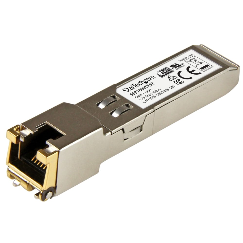 StarTech.com 1000BASE-TX MSA Compliant SFP Module - RJ45 Connector - Copper SFP Transceiver - Lifetime Warranty - SFP1000TXST MPN:SFP1000TXST