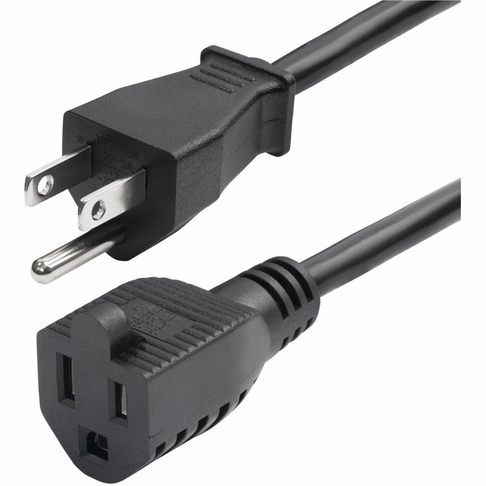 StarTech.com 10ft (3m) Power Extension Cord, NEMA 5-15P to NEMA 5-15R AC Power Cable, 10A 125V, 18AWG, UL Listed MPN:231A-8A00-POWER-CORD
