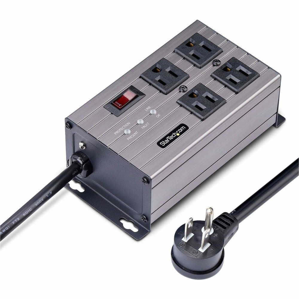 StarTech.com 4-Outlet Industrial Power Strip 125V/15A, EMI/RFI Isolation, Surge Protection, Mountable PDU, 8ft NEMA - 4N515S8POWERSTRIP MPN:4N515S8-POWER-STRIP