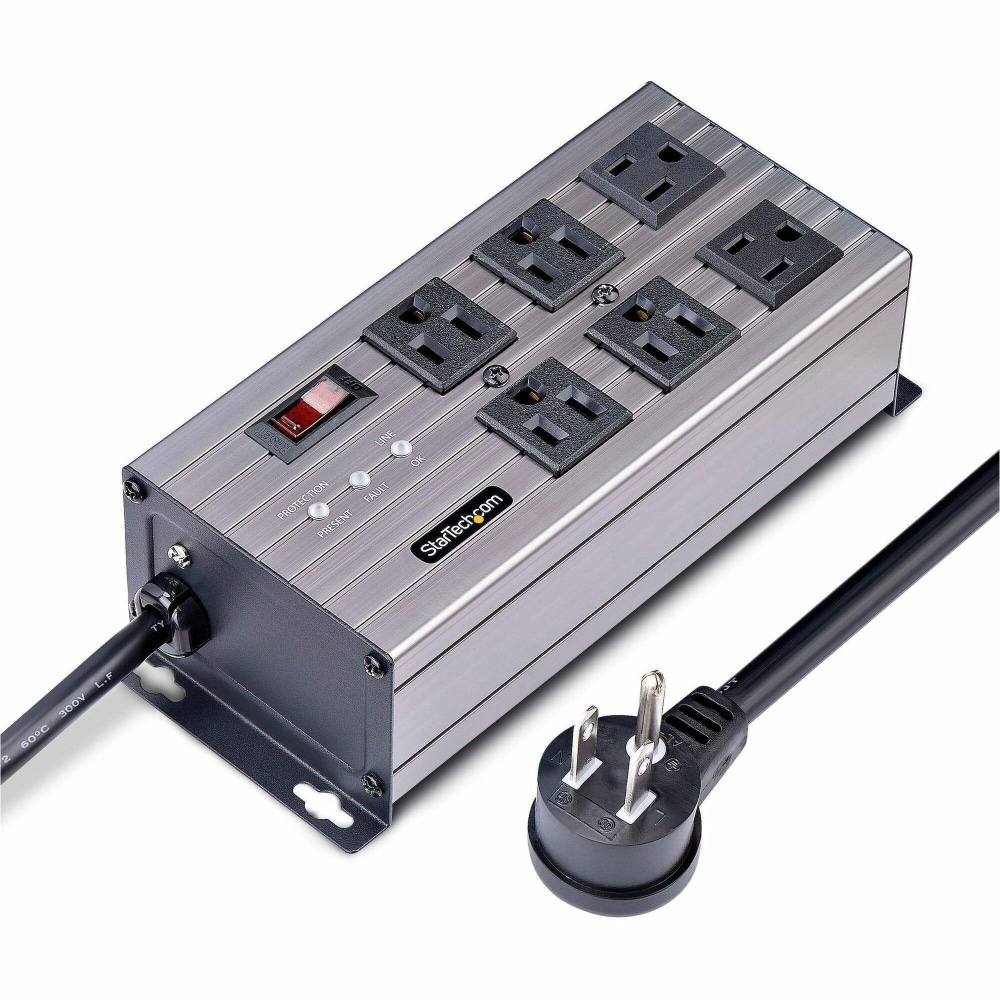 StarTech.com 6-Outlet Industrial Power Strip 125V/15A, EMI/RFI Isolation, Surge Protection, Mountable PDU, 8ft NEMA - 6N515S8POWERSTRIP MPN:6N515S8-POWER-STRIP